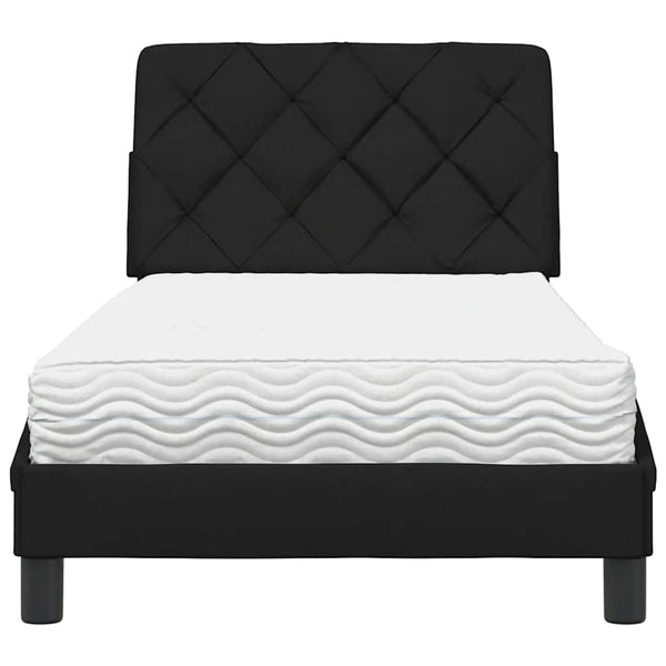 Bett mit Matratze Schwarz 90x200 cm