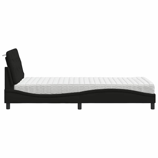 Bett mit Matratze Schwarz 90x200 cm