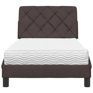 Bett mit Matratze Dunkelbraun 90x200 cm