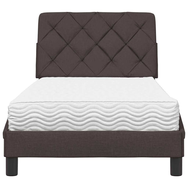 Bett mit Matratze Dunkelbraun 90x200 cm