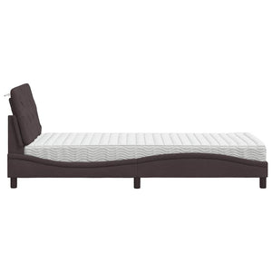 Bett mit Matratze Dunkelbraun 90x200 cm