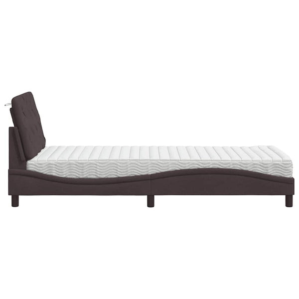 Bett mit Matratze Dunkelbraun 90x200 cm