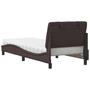 Bett mit Matratze Dunkelbraun 90x200 cm