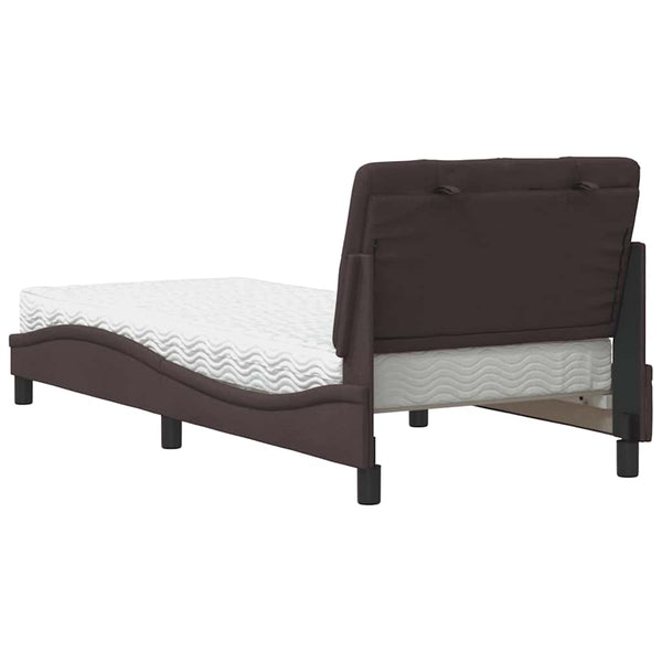 Bett mit Matratze Dunkelbraun 90x200 cm