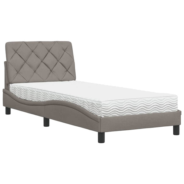 Bett mit Matratze Taupe 90x200 cm