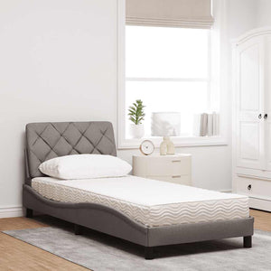 Bett mit Matratze Taupe 90x200 cm