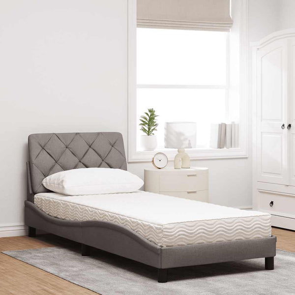 Bett mit Matratze Taupe 90x200 cm