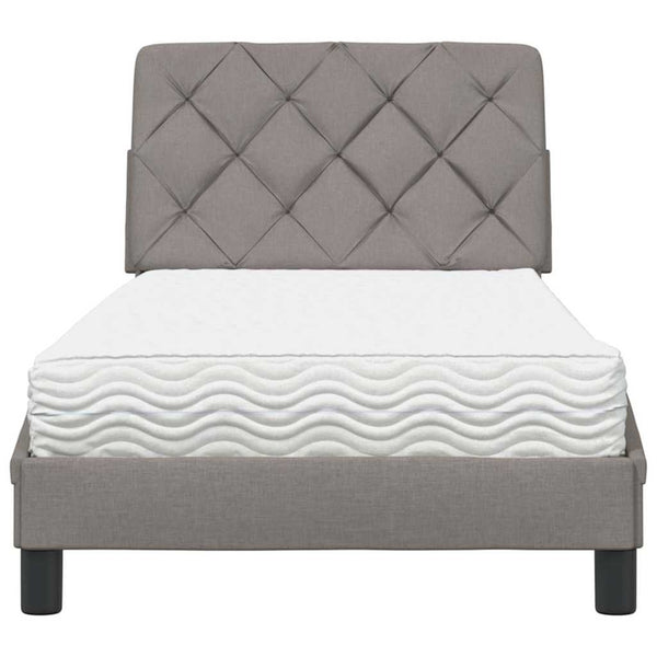 Bett mit Matratze Taupe 90x200 cm