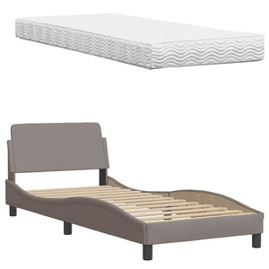 Bett mit Matratze Taupe 90x200 cm