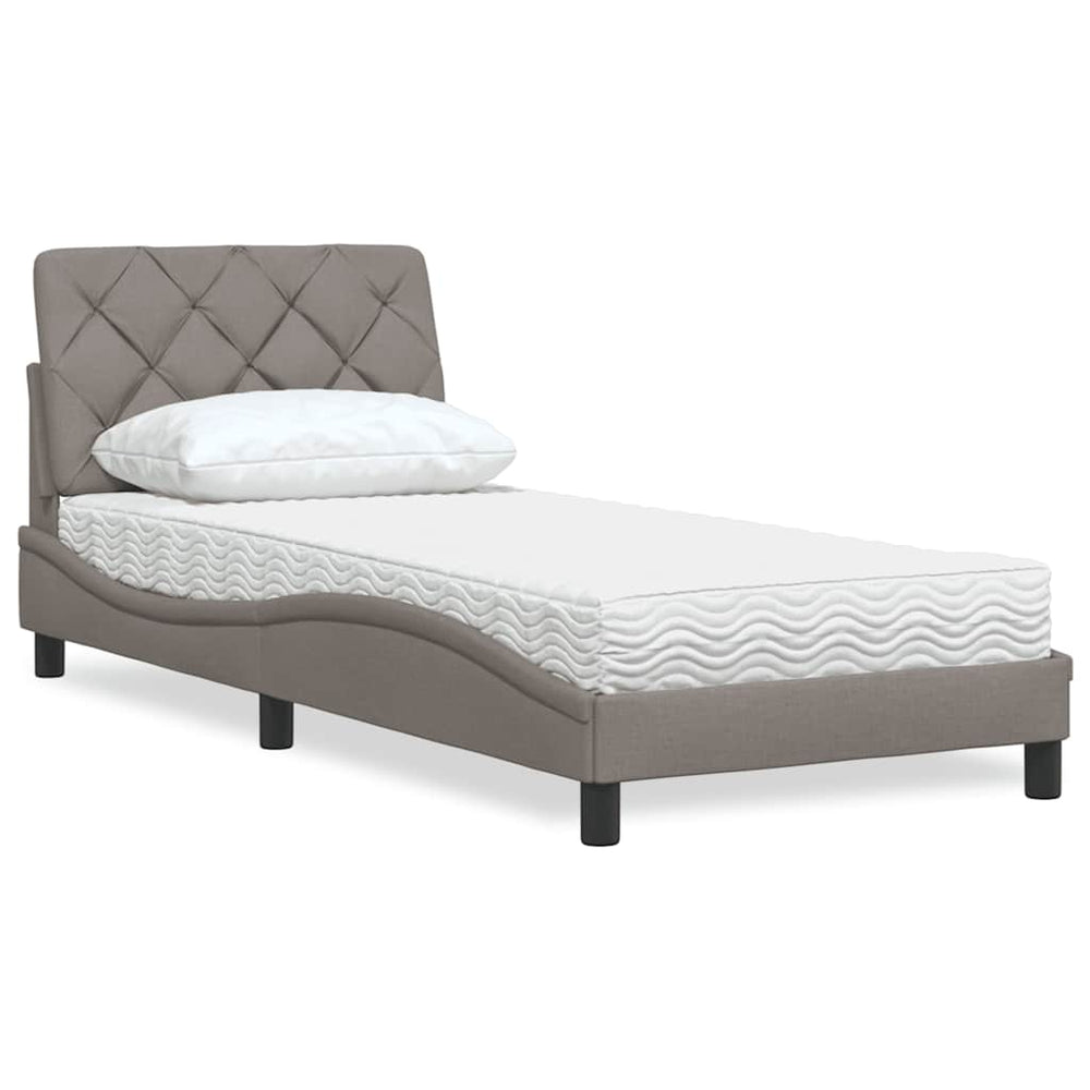 Bett mit Matratze Taupe 90x200 cm