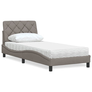 Bett mit Matratze Taupe 90x200 cm