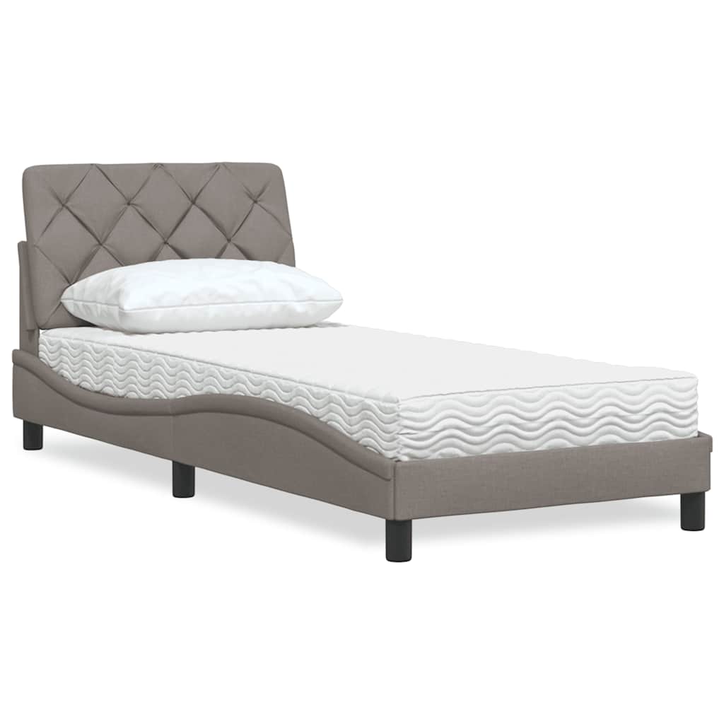 Bett mit Matratze Taupe 90x200 cm