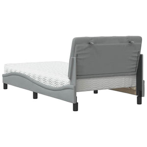 vidaXL Lit avec matelas Gris clair 100x200 cm Tissu