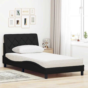 Bett mit Matratze Schwarz 100x200 cm