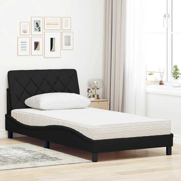 Bett mit Matratze Schwarz 100x200 cm