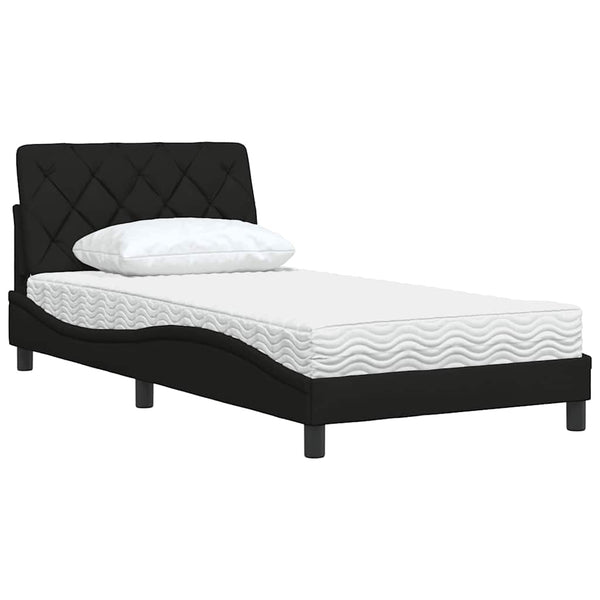 Bett mit Matratze Schwarz 100x200 cm