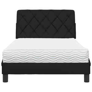 Bett mit Matratze Schwarz 100x200 cm