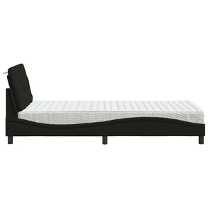 Bett mit Matratze Schwarz 100x200 cm