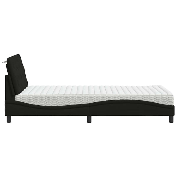 Bett mit Matratze Schwarz 100x200 cm