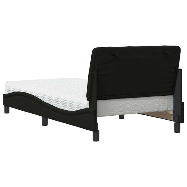 Bett mit Matratze Schwarz 100x200 cm