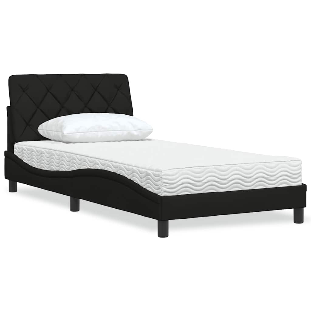 Bett mit Matratze Schwarz 100x200 cm