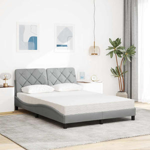 vidaXL Lit avec matelas Gris clair 120x200 cm Tissu
