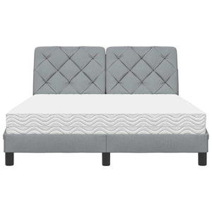 vidaXL Lit avec matelas Gris clair 120x200 cm Tissu