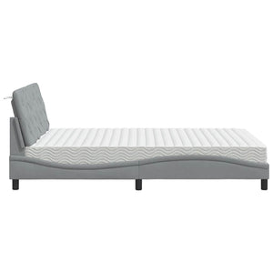 vidaXL Lit avec matelas Gris clair 120x200 cm Tissu