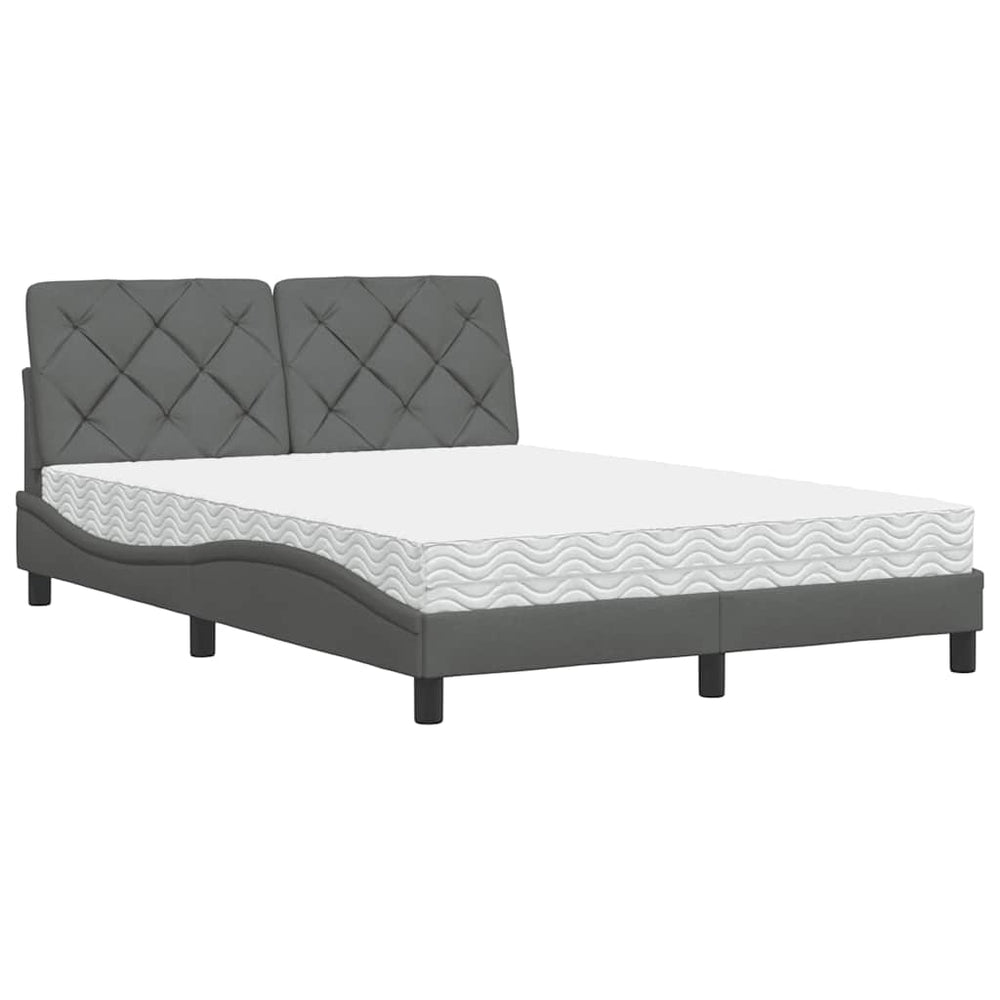 Bett mit Matratze Dunkelgrau 120x200 cm