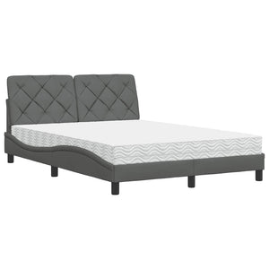 Bett mit Matratze Dunkelgrau 120x200 cm