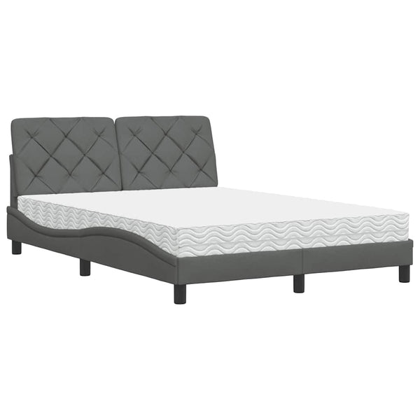 Bett mit Matratze Dunkelgrau 120x200 cm