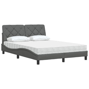 Bett mit Matratze Dunkelgrau 120x200 cm