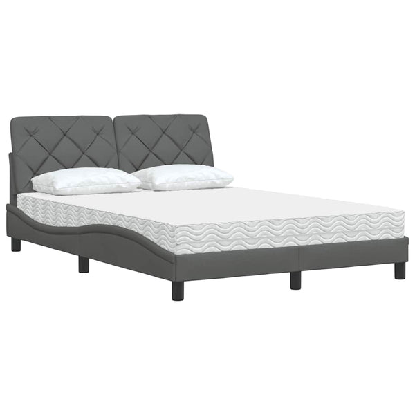 Bett mit Matratze Dunkelgrau 120x200 cm