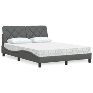 Bett mit Matratze Dunkelgrau 120x200 cm