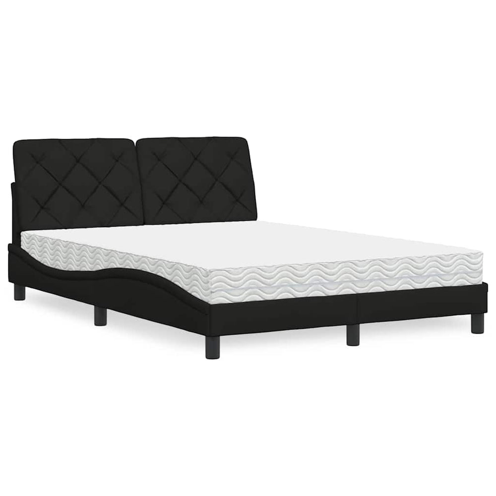 Bett mit Matratze Schwarz 120x200 cm