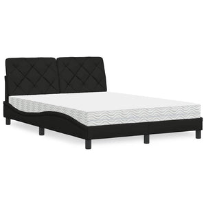 Bett mit Matratze Schwarz 120x200 cm