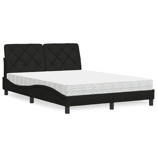 Bett mit Matratze Schwarz 120x200 cm