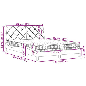 Bett mit Matratze Schwarz 120x200 cm
