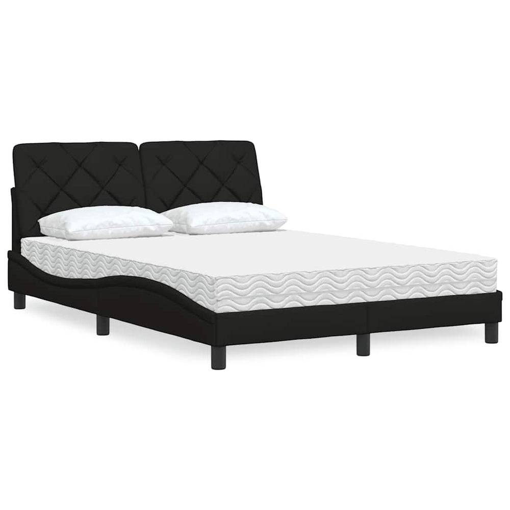 Bett mit Matratze Schwarz 120x200 cm