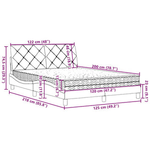 Bett mit Matratze Dunkelbraun 120x200 cm