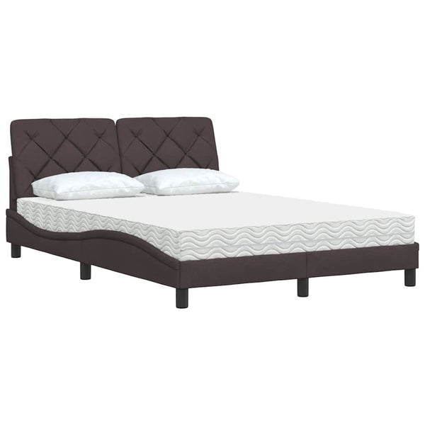 Bett mit Matratze Dunkelbraun 120x200 cm