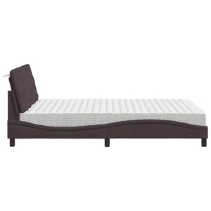 Bett mit Matratze Dunkelbraun 120x200 cm