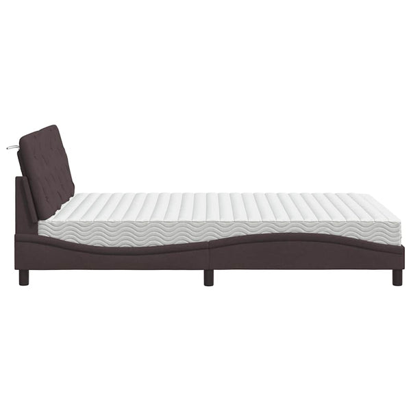 Bett mit Matratze Dunkelbraun 120x200 cm