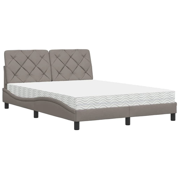 Bett mit Matratze Taupe 120x200 cm