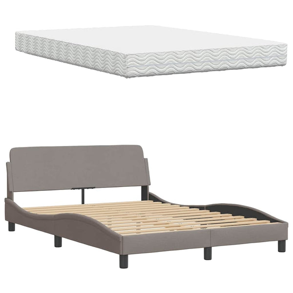 Bett mit Matratze Taupe 120x200 cm