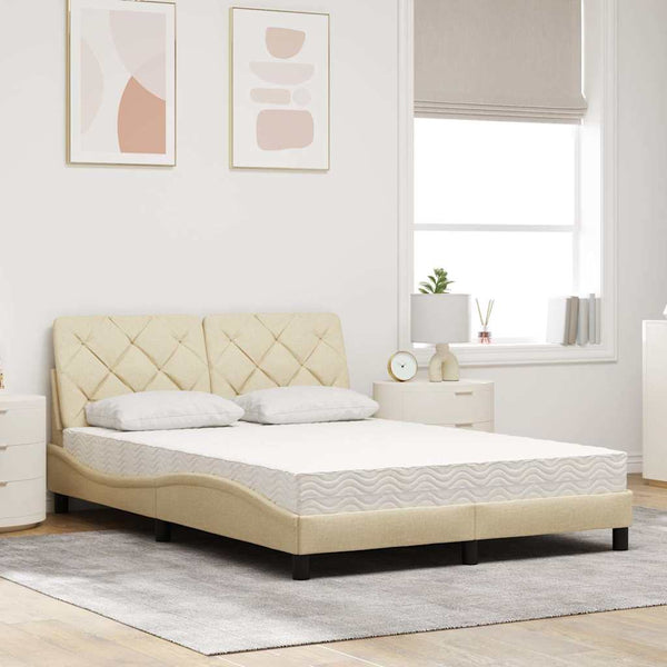 Bett mit Matratze Creme 120x200 cm