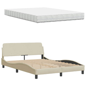Bett mit Matratze Creme 120x200 cm
