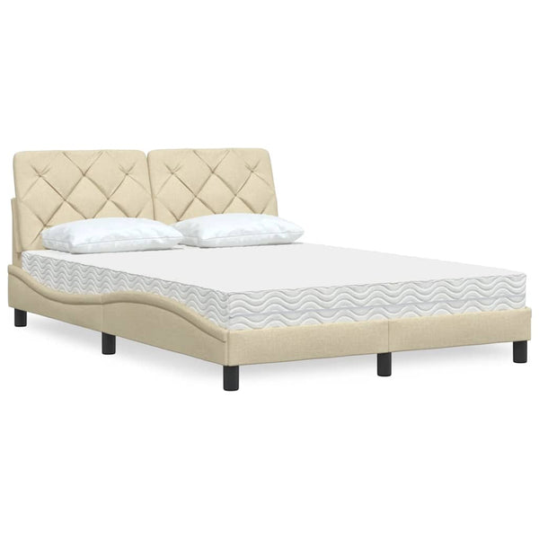 Bett mit Matratze Creme 120x200 cm