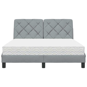 vidaXL Lit avec matelas Gris clair 140x190 cm Tissu