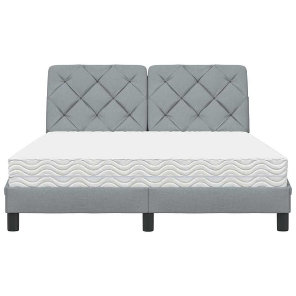 vidaXL Lit avec matelas Gris clair 140x190 cm Tissu